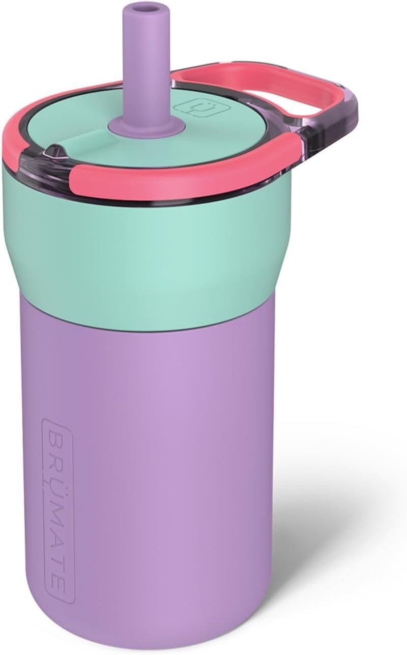 BrÃ¼Mate Leap 12oz 100% Leakproof Kids Tumbler with Handle and Silicone Soft Straw | Drop Resistant Silicone Sleeve | For Kids 4+ | Insulated Stainless Steel | Cup Holder Friendly | 12oz (Stardust) - Image 1